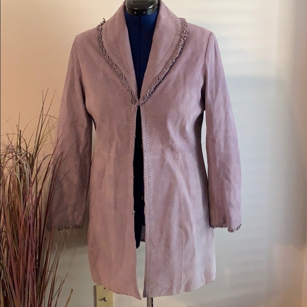 Pamela McCoy Suede Leather Coat